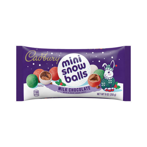 Cadbury, Mini Snowballs Milk Chocolate With A Crisp Sugar Shell Candy, 9 Oz (Case Of 18)