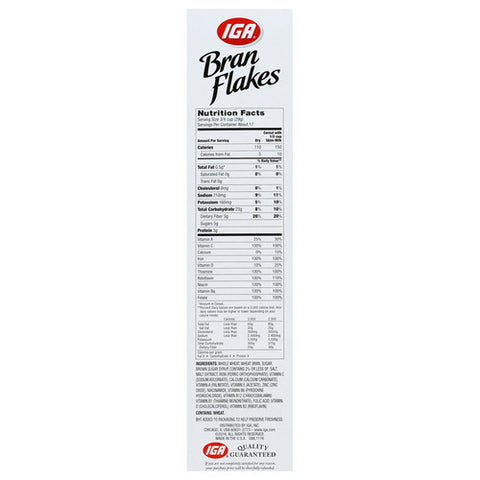 Iga, Bran Flakes Cereal, 17.3 Oz (Case Of 12)