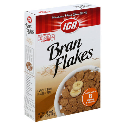 Iga, Bran Flakes Cereal, 17.3 Oz (Case Of 12)