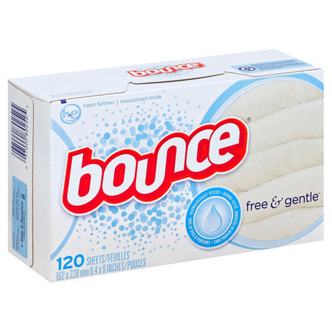Bounce, Fabric Softener Free And Gentle, 120 Count (Case Of 6)