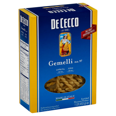 De Cecco, Gemelli No 97 Pasta, 16 Oz (Case Of 12)
