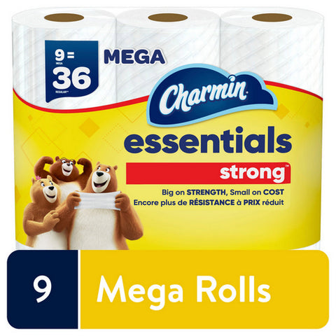 Charmin, Essentials Strong Mega 2 Ply Toilet Paper Mega Rolls, 420Sf (Case Of 4)