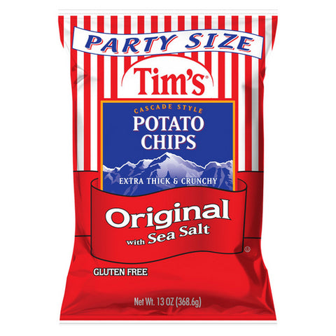 Tim'S, Party Size Original Extra Thick And Crunchy Potato Chips, 13 Oz (Case Of 10)