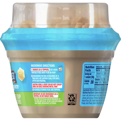 Progresso, Toppers Broccoli Cheese With Oyster Crackers Soup, 12.2 Oz (Case Of 6)