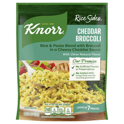 Knorr, Rice Sides Cheddar Broccoli Pouch, 5.7 Oz (Case Of 12)