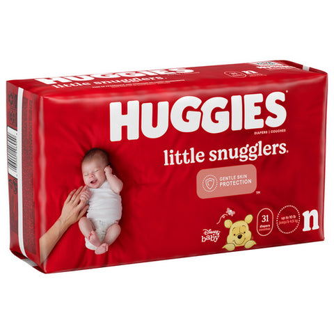 Huggies, Little Snugglers Baby Diapers Size Newborn, 31 Count (Case Of 4)