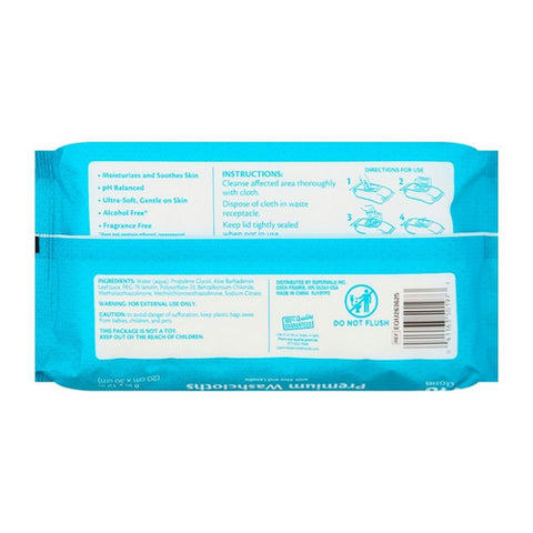 Equaline, Premium Washcloths 8x12 Inch With Aloe And Lanolin, 48 Count (Case Of 4)