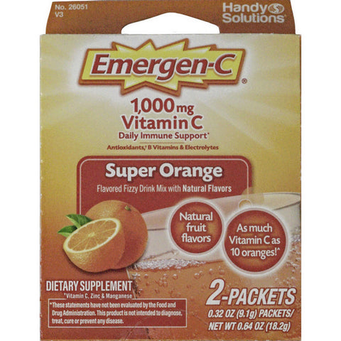 Emergen-C, Super Orange Fizzy Drink Mix With Vitamin C Trial Size, 2 Count (Case Of 6)