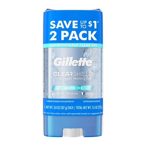Gillette, Antiperspirant And Deodorant For Men Clear Gel Arctic Ice Twin Pack, 7.6 Oz (Case Of 3)