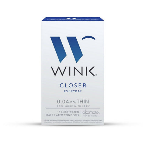 Wink, Closer Everyday 0.04 MM Thin Lubricated Condoms, 10 Count (Case Of 6)