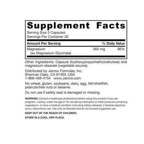 Jarrow Formulas, Magnesium Glycinate, 360 Mg, 90 Caps Jarrow Formulas