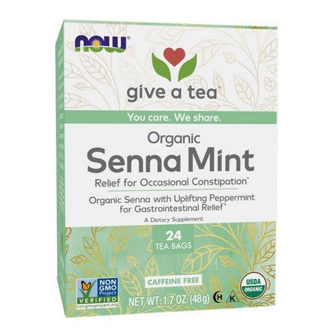 Organic Senna Mint Tea 24 Bags by Now Foods