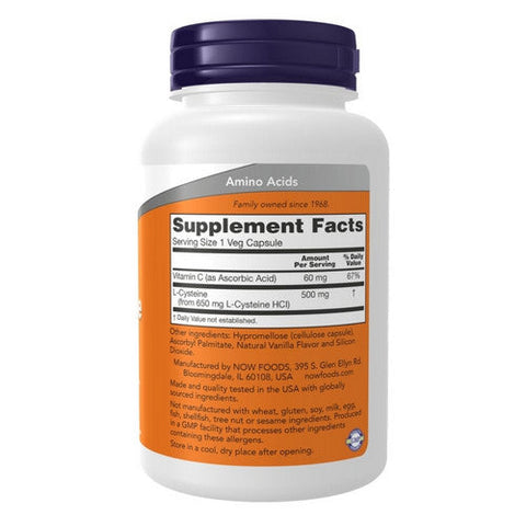 Now Foods, L-Cysteine, 500 mg, 90 Veg Caps Now Foods