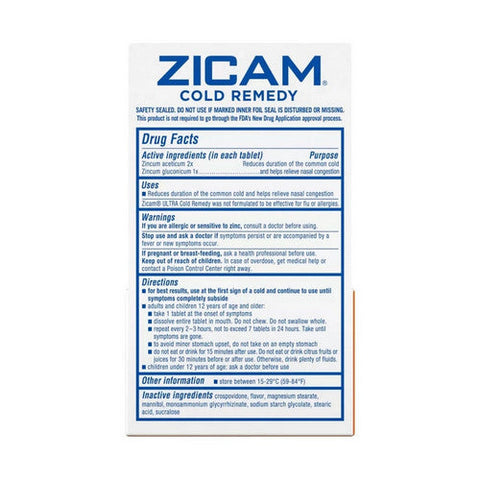 Zicam, Cold Remedy Rapidmelts Ultra Orange Cream, 18 Count Zicam
