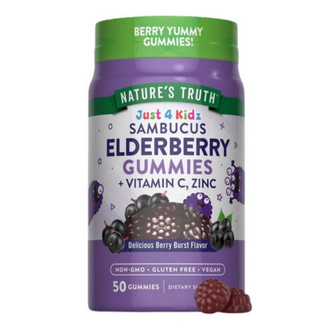 Kid's Elderberry Gummies With Zinc And Vitamin C 50 Count by Nature's Truth