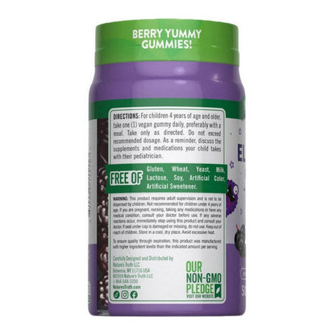 Nature's Truth, Just 4 Kidz Black Elderberry + Vitamin C Zinc Gummies Natural Berry Burst, 50 Count Nature's Truth