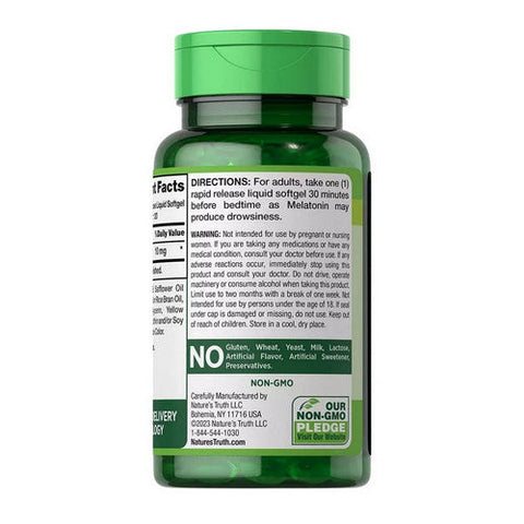 Nature's Truth, Sleep Melatonin Rapid Release Liquid, 10 Mg, 120 Softgels Nature's Truth