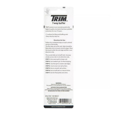 Trim, 7-Way Color Coded Nail Finishing Buffer, 1 Count Trim
