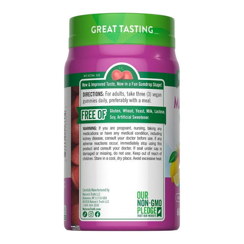 Nature's Truth, Magnesium Gummies Natural Lemon Raspberry, 60 Count Nature's Truth