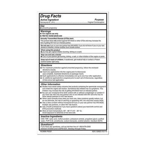 Vcf, Vaginal Contraceptive Gel Pre-Filled Applicators, 10 Count Vcf