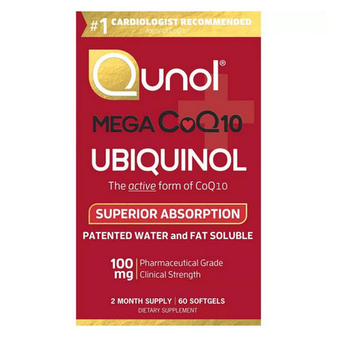 Mega CoQ10 Natural Ubiquinol Softgels 60 Count by Qunol