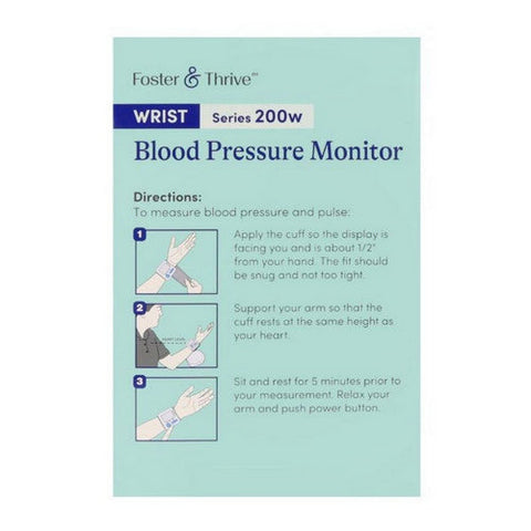 Foster And Thrive, Wrist Series 8200W Blood Pressure Monitor, 1 Count Foster And Thrive