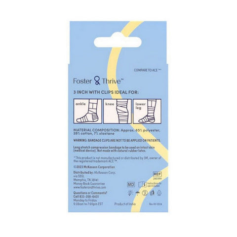 Foster And Thrive, Elastic Bandage 3" With Clips, 1 Count Foster And Thrive