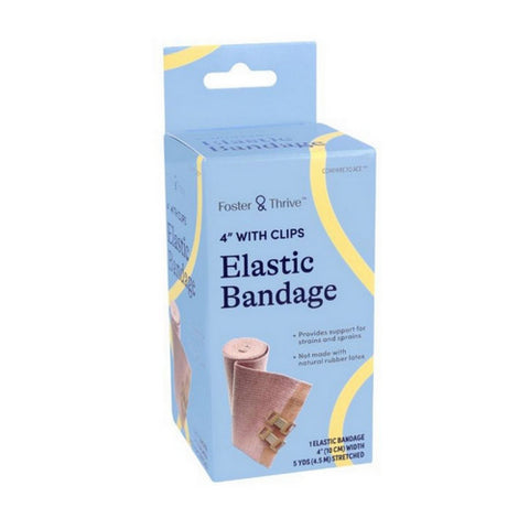 Elastic Bandage  4"  With Clips 1 Count by Foster And Thrive