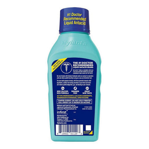 Mylanta, Antacid + Anti-Gas Liquid Vanilla Caramel, 12 Oz Mylanta