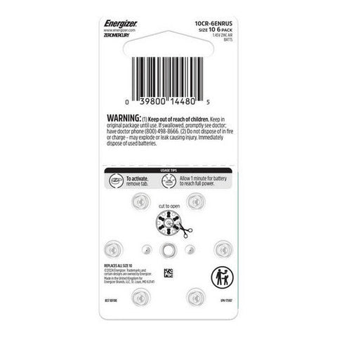 Energizer, Hearing Aid Batteries Size 10, 8 Count Energizer