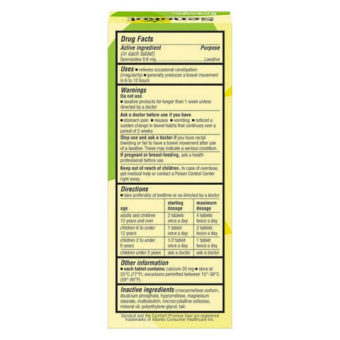 Senokot, Laxative Tablets Regular Strength, 100 Count Senokot