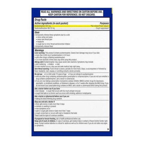 Theraflu, Severe Cold Relief Packets Daytime Formula Honey Lemon, 6 Count Theraflu