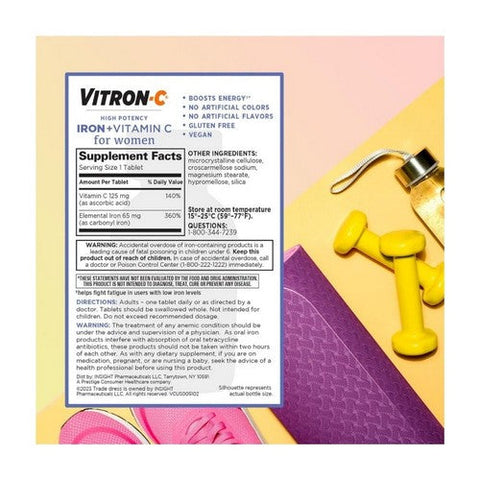 Vitron-C, Women's Iron With Vitamin C Immune Support, 60 Count Vitron-C