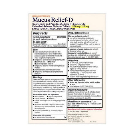 Foster And Thrive, Mucus Relief-D, 24 Count Foster And Thrive