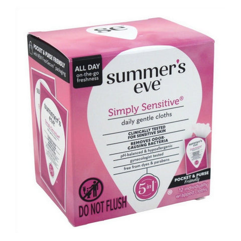 Simply Sensitive Cleansing Cloths 12 Count by Summers Eve