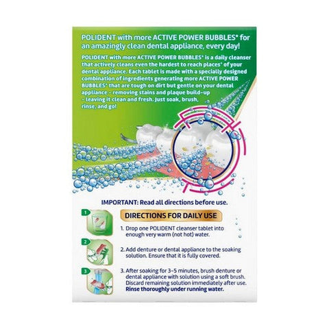 Polident, Daily Cleanser 3 Minute, 30 Tabs Polident