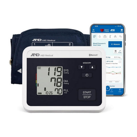 Multi-User Bluetooth Upper Arm Blood Pressure Monitor 8.6" To 16.5 1 Count by A & D