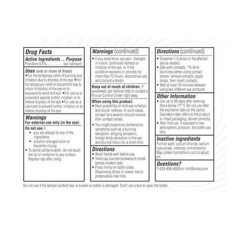 Ivizia, Sterile Lubricant Eye Drops For Dry Eyes, 0.16 Oz Ivizia
