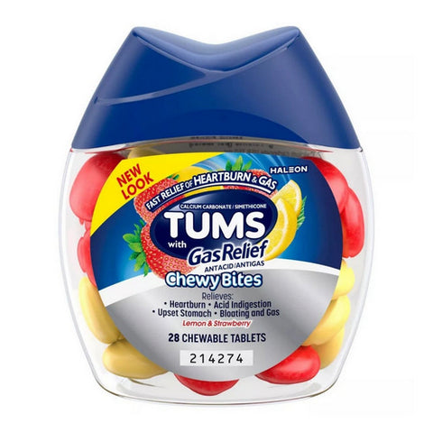 Chewy Bites Plus Gas Relief Chewable 28 Count by Tums