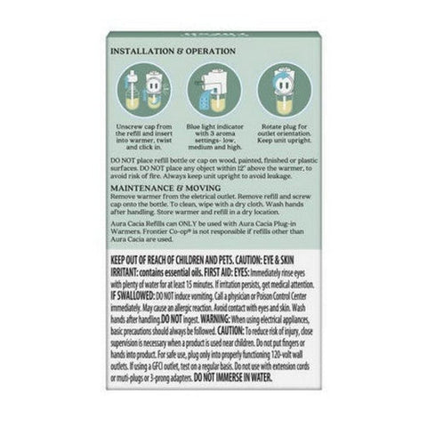 Aura Cacia, Essential Oil Plug-In Warmer Plus Refill Fresh, 0.5 Oz Aura Cacia