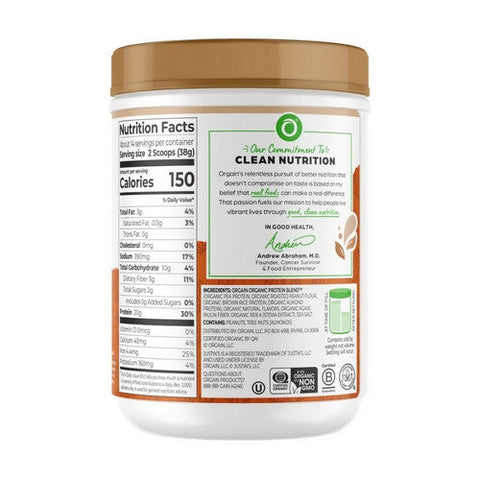 Orgain, Nut Butter Protein Powder Peanut Butter, 18.7 Oz Orgain