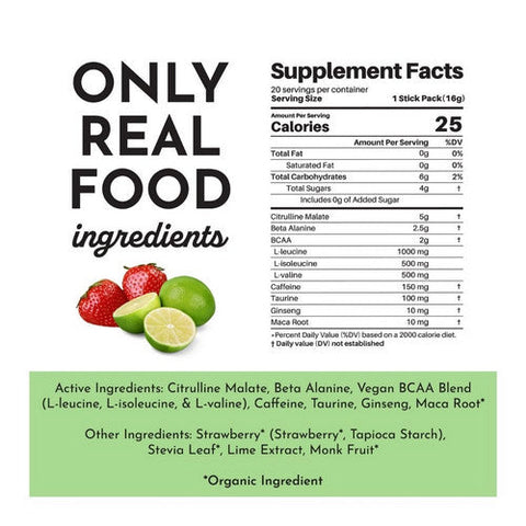 Just Ingredients, Pre-Workout Strawberry, 11.28 Oz Just Ingredients