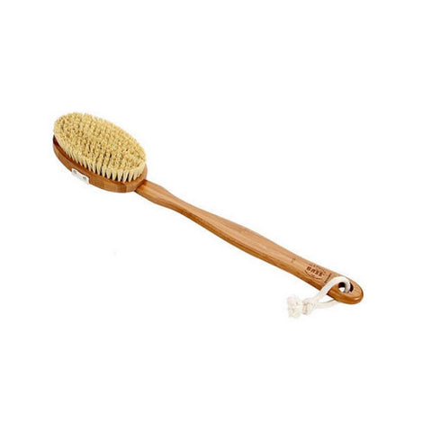 Dark Bamboo Oval Style Body Brush with Natural Sisal Bristles 1 Count by Bass Brushes