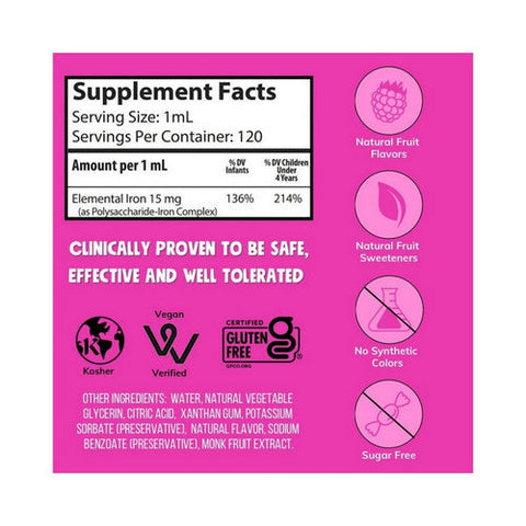 NovaFerrum, Yummy Pediatric Drops Liquid Iron, 4 Oz NovaFerrum