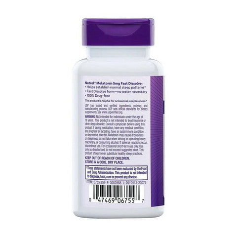 Natrol, Melatonin Fast Dissolve Strawberry Flavor, 5 Mg, 250 Tabs Natrol