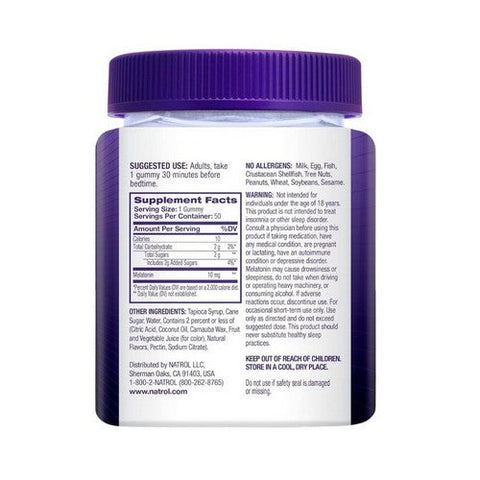 Natrol, MelatoninMax Blueberry, 10 Mg, 50 Gummies Natrol
