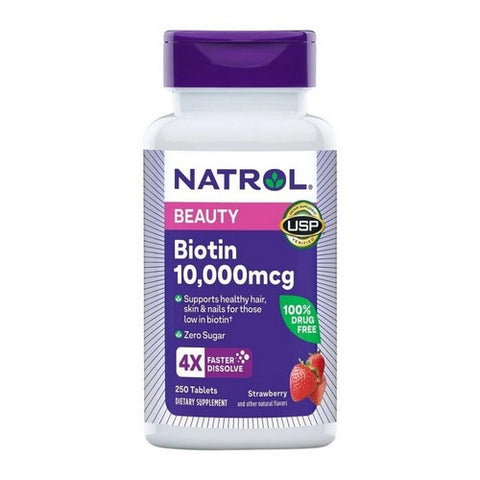 Biotin Fast Dissolve Strawberry Flavor 250 Tabs by Natrol