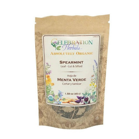 Celebration Herbals, Organic Spearmint Leaf Cut And Shifted, 8 Oz Celebration Herbals