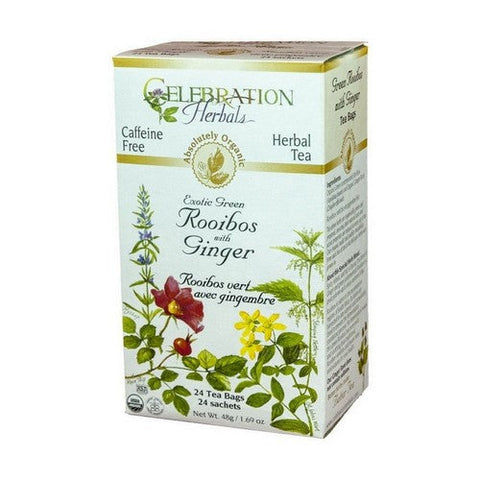 Celebration Herbals, Organic Rooibos Green With Ginger Tea, 24 Bags Celebration Herbals