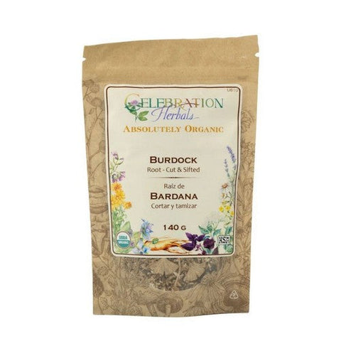 Celebration Herbals, Organic Burdock Root Cut And Shifted, 140 Grams Celebration Herbals